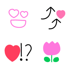 [LINE絵文字] 使える線画絵文字♡の画像