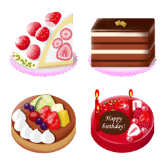 [LINE絵文字] 色々な種類のケーキの絵文字の画像