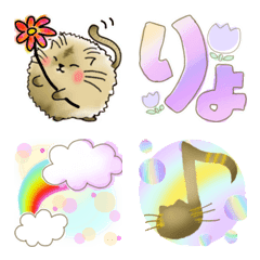 [LINE絵文字] たわしにゃんこの可愛いおすまし絵文字の画像