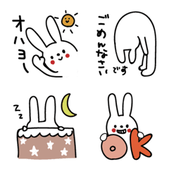 [LINE絵文字] ナチュラルうさぎの日常使える絵文字の画像