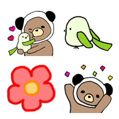 [LINE絵文字] パンダにあこがれるクマさんの画像