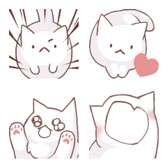 [LINE絵文字] 白猫毛 02の画像