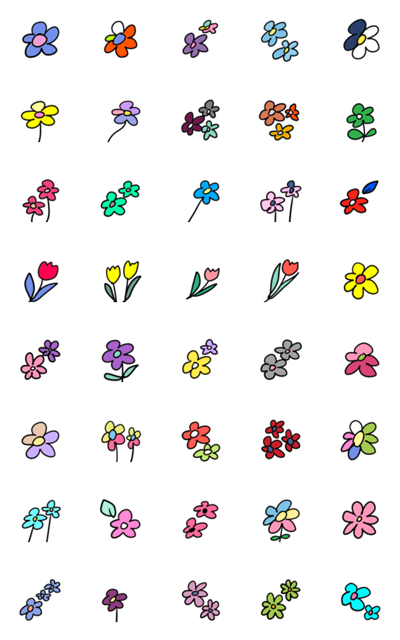 [LINE絵文字]デザインフラワー絵文字の画像一覧