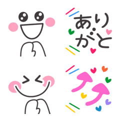 [LINE絵文字] よく使う顔文字＆吹き出しの絵文字の画像