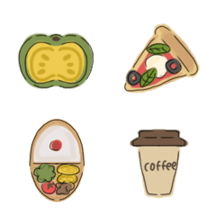 [LINE絵文字] シンプル 使いやすい食べ物絵文字の画像