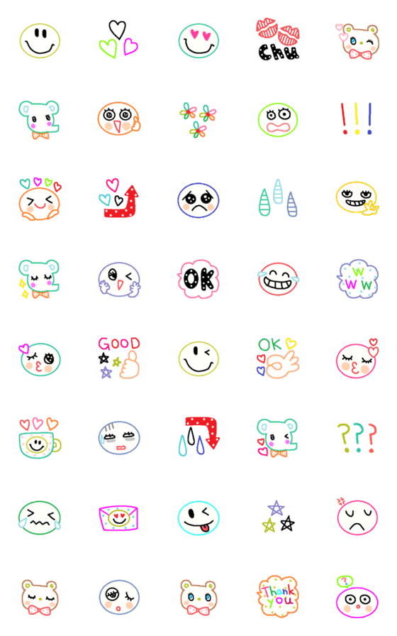 [LINE絵文字](色んな絵文字セット101大人可愛いシンプルの画像一覧