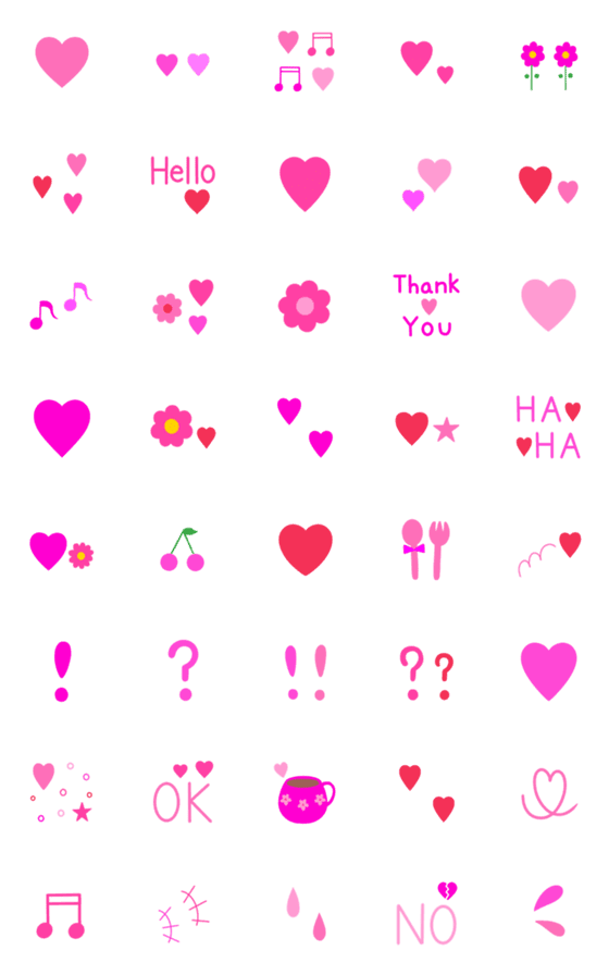 [LINE絵文字]♡ ♡  pink  ♡ ♡の画像一覧