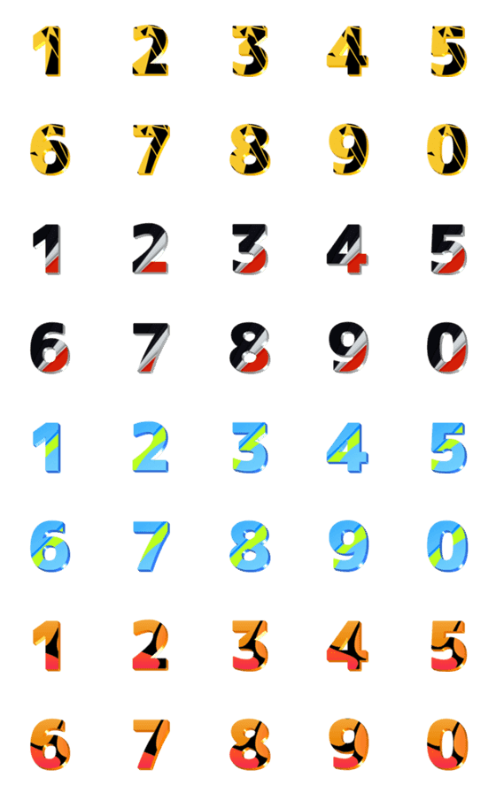 [LINE絵文字]Number classic minimal emojiの画像一覧