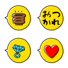 [LINE絵文字] 吹き出し♥の画像