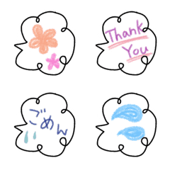 [LINE絵文字] クレヨンでオシャレに吹き出しの画像