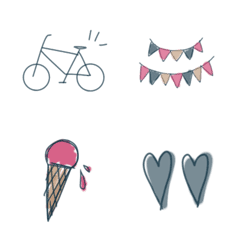 くすみカラー 大人シンプル絵文字の絵文字メイン画像