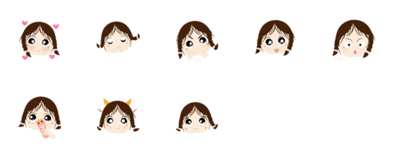 [LINE絵文字]Kai Sister daily Stickers 2の画像一覧