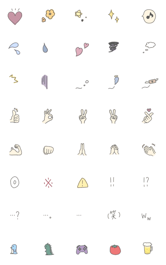 [LINE絵文字]落書き絵文字【日常/シンプル】の画像一覧