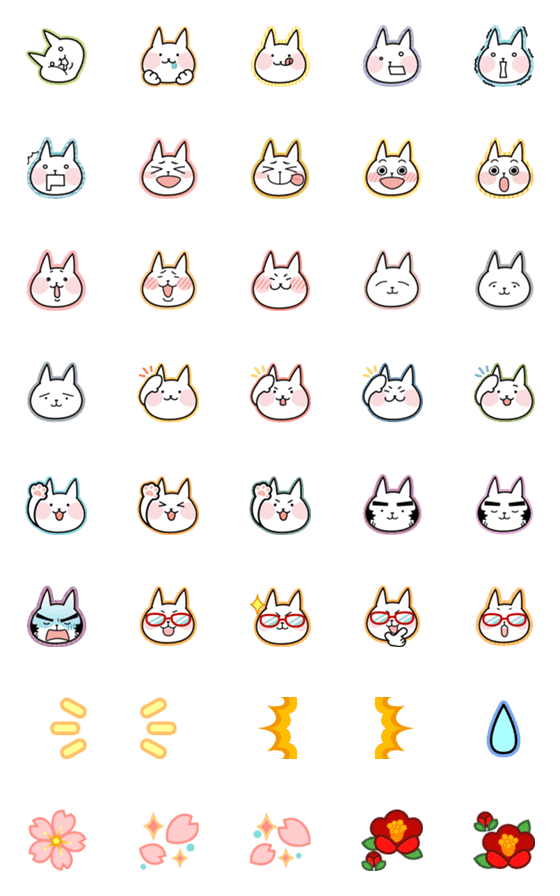 [LINE絵文字]絵文字でお返事ねこ ver.3の画像一覧