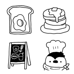 [LINE絵文字] ペンギンのパン屋さん【シンプル1色】の画像