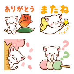 [LINE絵文字] しろねこ♡毎日使える 春の画像