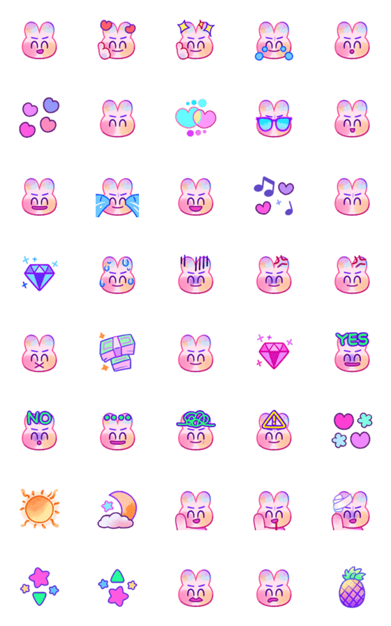 Smile Rabbit Emoji2-詳細画像