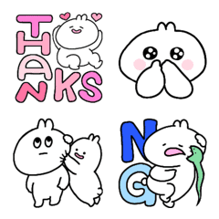 [LINE絵文字] まっちろぴょんとなかよしへびの画像