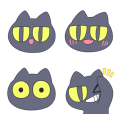 [LINE絵文字] 元気なくろねこちゃんの画像