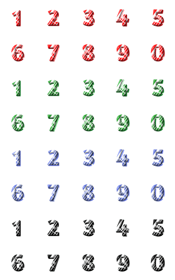[LINE絵文字]Classic number minimal emojiの画像一覧