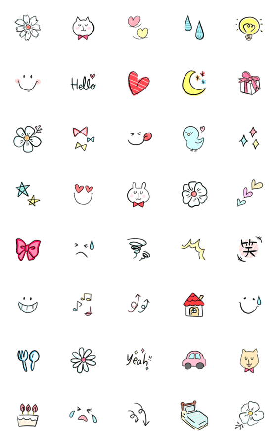 [LINE絵文字]文章にアクセントを！ラフタッチ絵文字の画像一覧