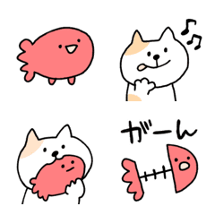 [LINE絵文字] 金魚と猫の画像