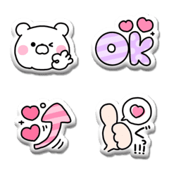 [LINE絵文字] ぷくぷくシール♡絵文字mixの画像