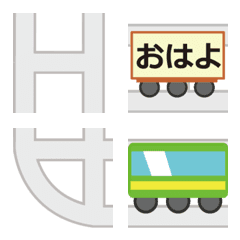 [LINE絵文字] つながる絵文字！文字飾り_電車_線路の画像