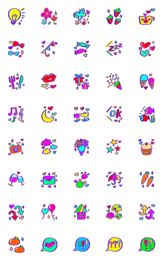 [LINE絵文字]Colorful Mood 4の画像一覧