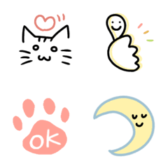 [LINE絵文字] シンプル絵文字(猫とともに)の画像