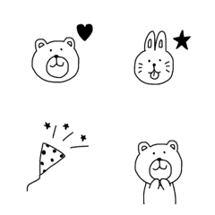 [LINE絵文字] くまとうさぎの使いやすい絵文字の画像