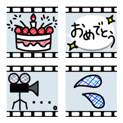 [LINE絵文字] チェックでムービーなひとこと絵文字の画像