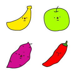 [LINE絵文字] 無表情な野菜と果物たちの画像