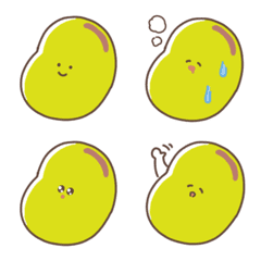 [LINE絵文字] ほくほくソラマメ絵文字3の画像