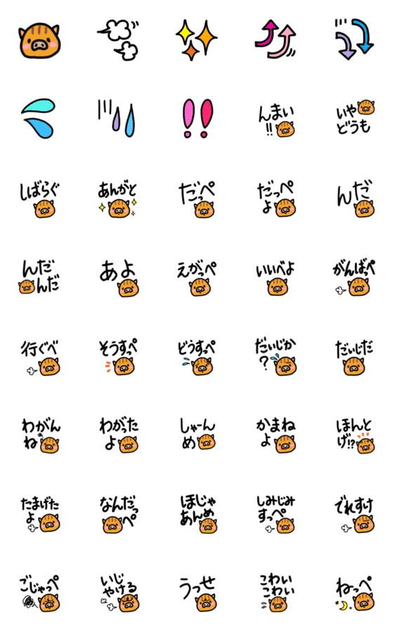 [LINE絵文字]使える茨城弁の絵文字の画像一覧