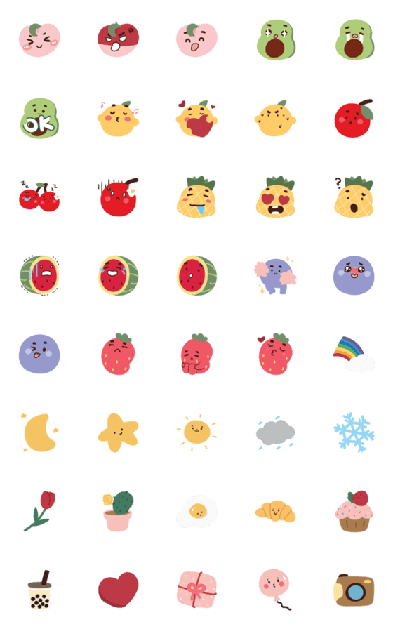 [LINE絵文字]fruity gang emojiの画像一覧