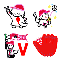 [LINE絵文字] 広島を応援する犬★絵文字【ホーム】の画像