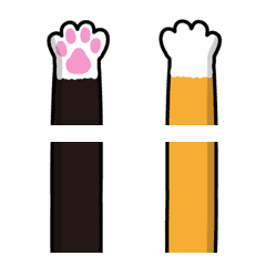 [LINE絵文字] 猫の手の絵文字 2.1（手が伸び〜る）の画像