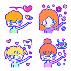 [LINE絵文字] Curly Hair Clubの画像