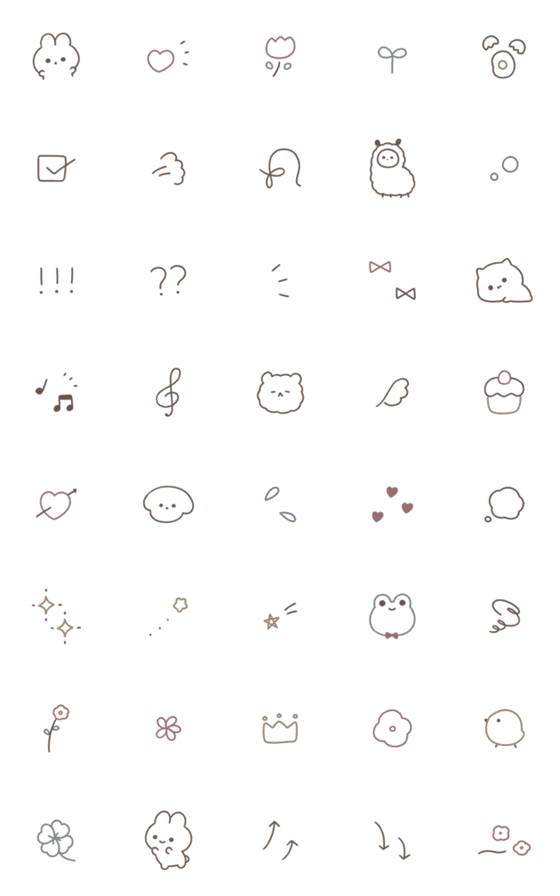 [LINE絵文字]くすみシンプル *の画像一覧