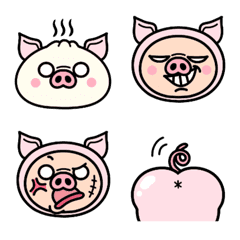 [LINE絵文字] しろめちゃんのブタ絵文字の画像