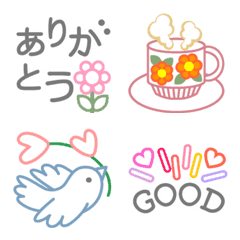 [LINE絵文字] 大人可愛い♡シンプルで使いやすい絵文字の画像