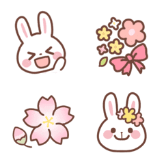 [LINE絵文字] 桜♡うさぎ絵文字の画像