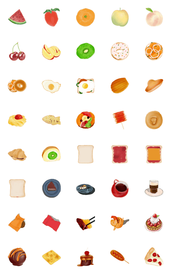 [LINE絵文字]yummy yummy food/dessertの画像一覧