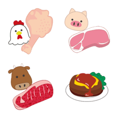 [LINE絵文字] 腹ペコお肉♪の画像