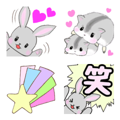 [LINE絵文字] 猫♡ウサギ♡ハムスター♡ミニスタンプの画像