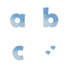 [LINE絵文字] Gradient letter stickers/Sky Blueの画像