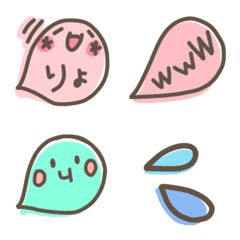 [LINE絵文字] おなじみ顔文字のふんわり絵文字の画像