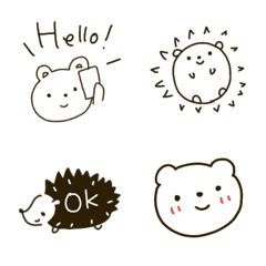 [LINE絵文字] シンプルかわいい動物絵文字♫の画像