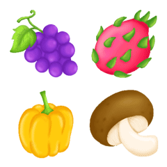 [LINE絵文字] Colorful fruities cute emojiの画像